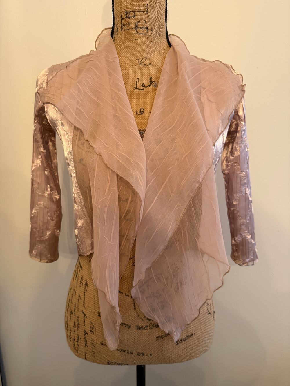 Komarov Petite Crinkled Cardigan Size PP